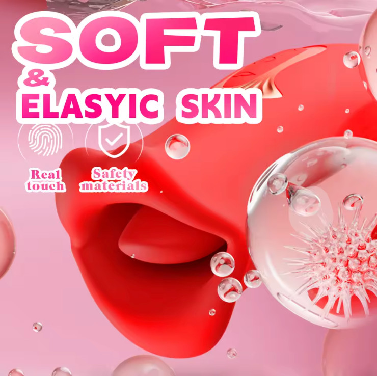 Rose Sucking Vibrator Oral Clit Tongue Licking G-Spot Dildo Sex Toys For Women gallery