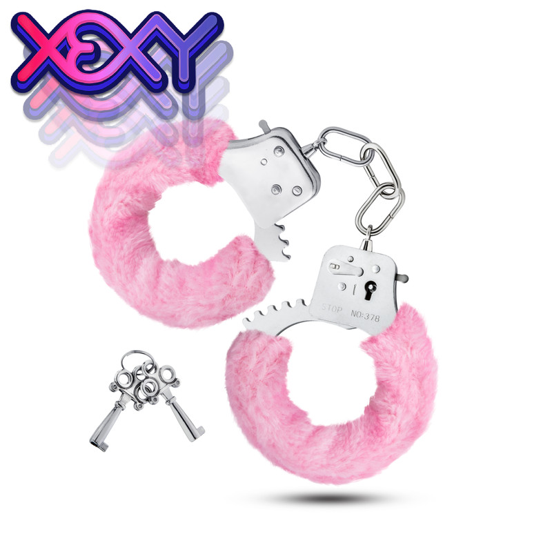 Furry Hand Cuffs Bondage Metal Role Play Kink Pink Xexy Adult Sex Toys