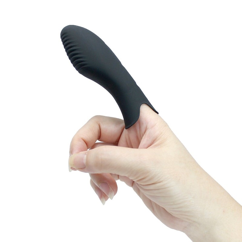 Black Silicone Finger Banger Massager Vibrator Vibe Stimulator Fingering Sex Toy