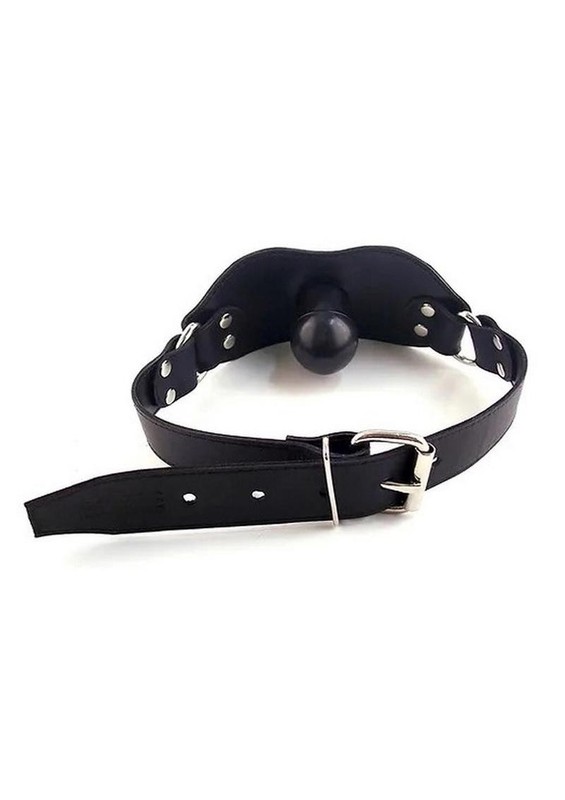 Rouge Strap-on Leather Gag with Dong – Black