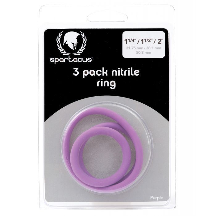 Spartacus mens Nitrile penis-ring Set 3-pack Strong & Flexible Prolong Pleasure