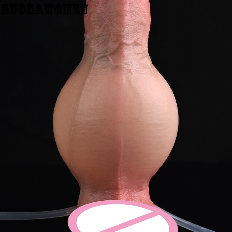 Squirting Dildo Inflatable Ejaculating Penis Silicone Skin Feeling Adult Sex Toy gallery