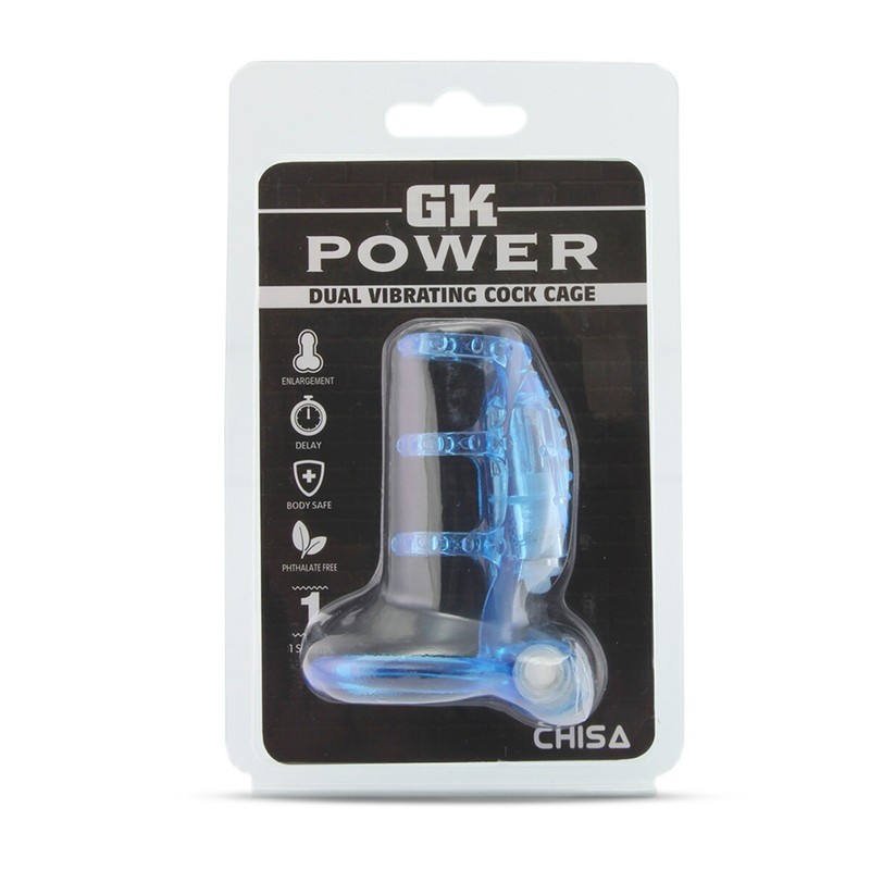 Dual Motor Vibrating Power Cock Cage Penis Ring Sleeve Extension Girth Enhancer gallery