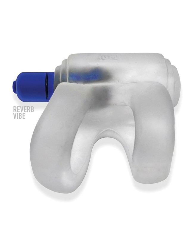 Hunky Junk Revhammer Shaft Vibe Ring - Clear Ice w/Blue Vibe gallery