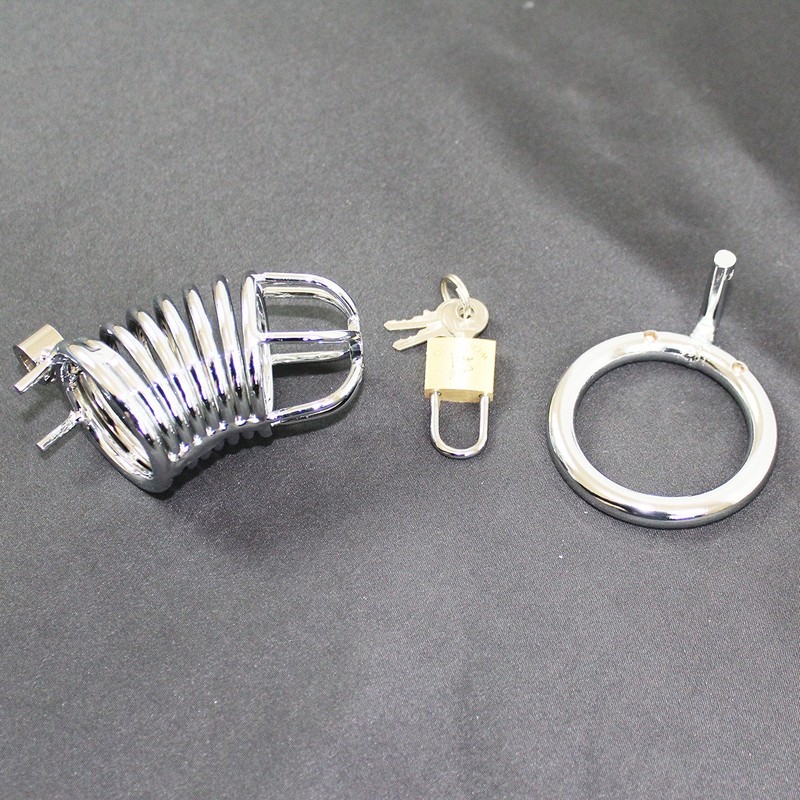 Metal Chastity Penis Cage Three Size Options Lockable Device for Males BDSM US gallery