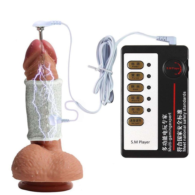 Electro E-Stim S-hock Male Penis Enhancer Stainless Anal Plug Therapy Kit Set US