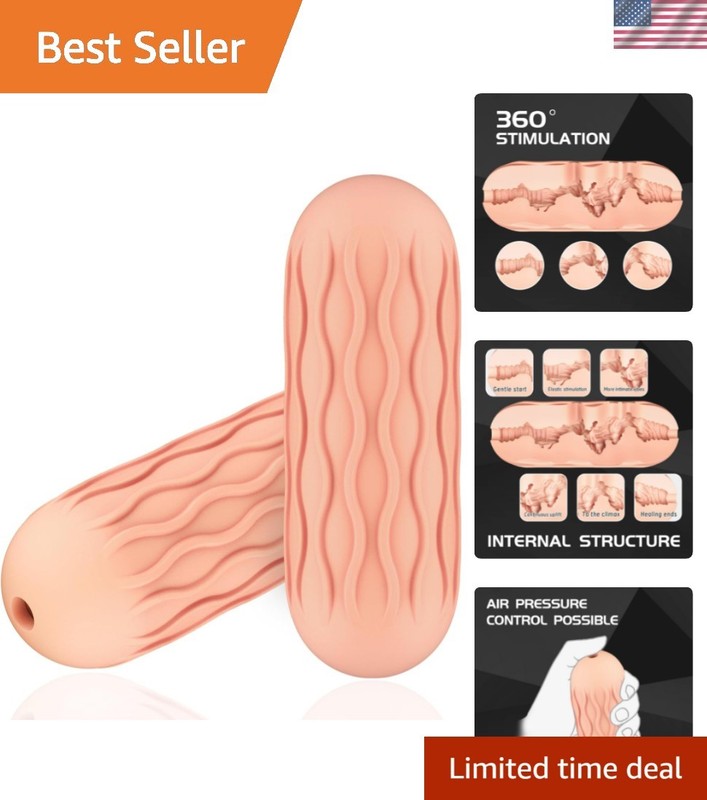 Adjustable Air Pressure Male Masturbator with Realistic Texture – Flesh Color