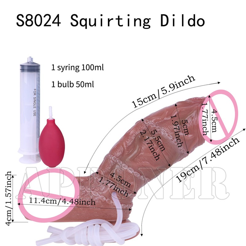 Silicone Ejaculation Realistic Dildo Lifelike Squirting Ultra Penis Anal Sex Toy gallery
