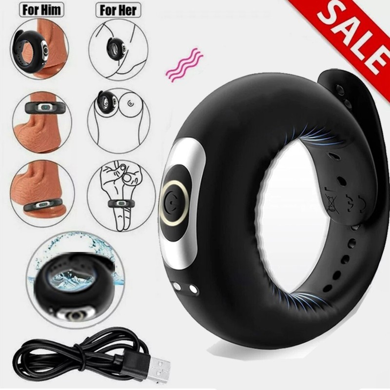 Vibrating Cock Rings Adjustable Penis Ring Silicone Rechargeable For Men Sex Toy