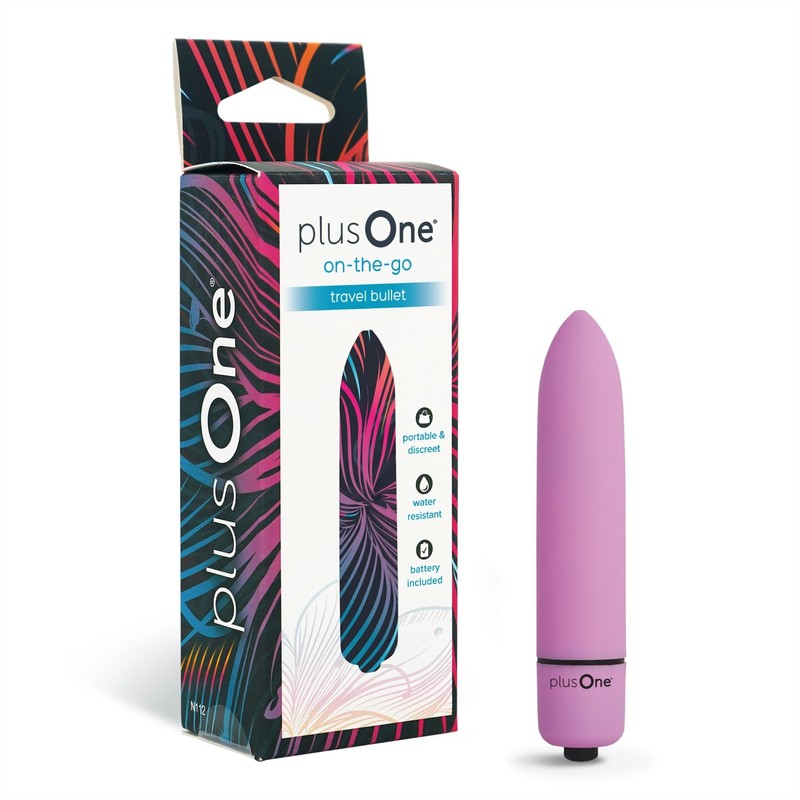 plusOne Travel Vibrating Bullet, Massage Stick, Body-Safe Silicone, Waterproof,