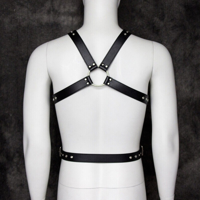 Men's PU Leather Full Body Chest Harness Buckle Strap Lingerie Clubwear Costume gallery