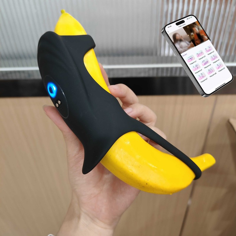 Penis Ring App Control Male Vibrator Masturbator Black Cock Ring Sex Toy for Men