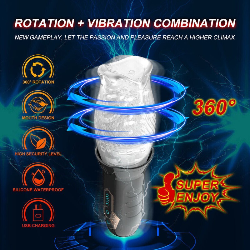 Multi-Speed Powerful Male Masturbators Cup Stroker HandsFree Automatic Rotating gallery
