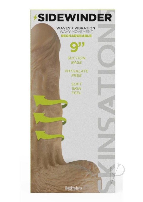 Skinsations Sidewinder Waves and Vibration Realistic Dildo with Remote