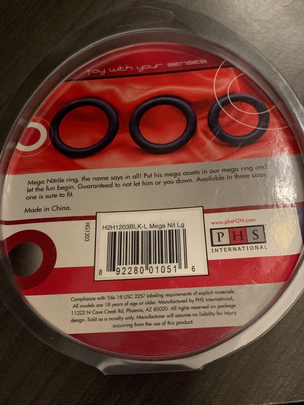 H2H Mega Nitrile Ring LARGE BLACK gallery