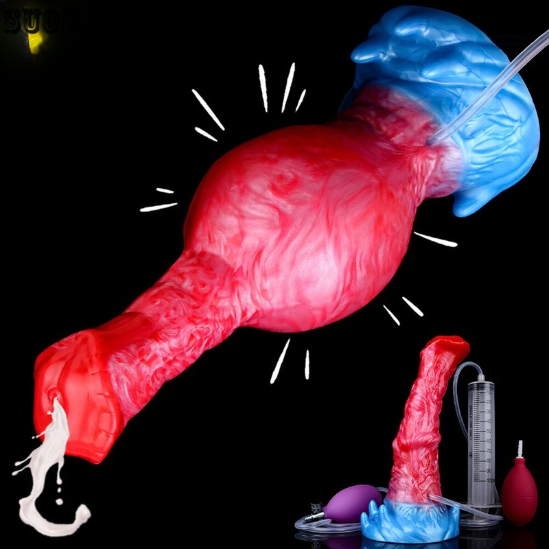 Silicone Inflatable Ejaculation Dildo Expander Anal Plug Adult Supplies Sex Toys