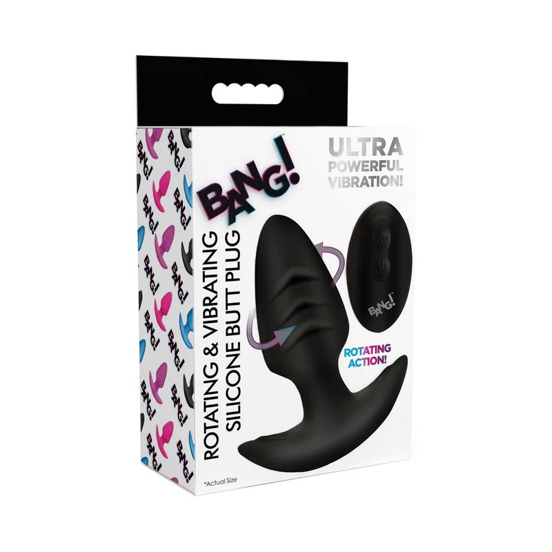 BANG! Rotating & Vibrating Plug RC Blk