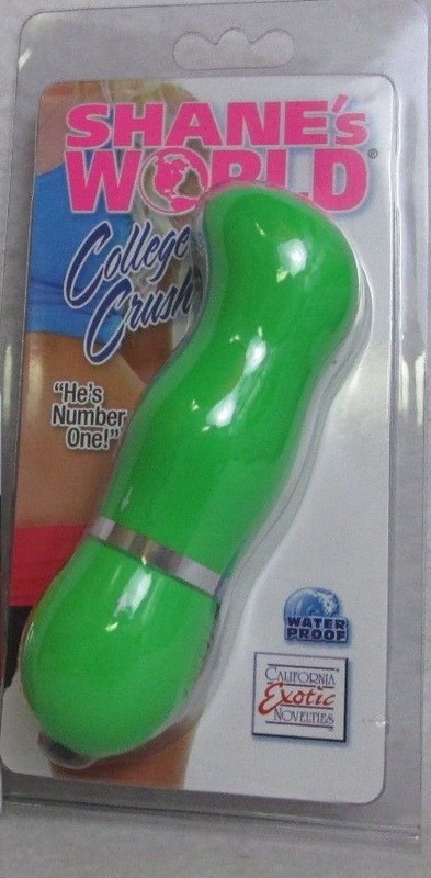 Shane&rsquo;s World College Crush Green 3.5&Prime; Vibrator G Curve 3 Speeds Vibe Travel Sz