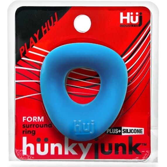 OXBALLS Ultimately Pleasurable Hunkyjunk Form Cockring Teal Ice, New