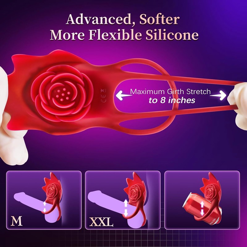 Silicone Cock and Ball Rings Vibrator Penis Vibrating Sleeve Sex Toys for Men gallery