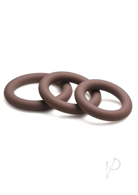 JOCK Discrete Silicone Cock Ring Set - Chocolate gallery