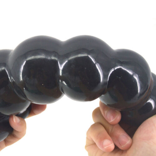 Black Pull Bead Anal Plug Silicone Tape Suction Cup Dildo Unisex Sex Toys USA gallery