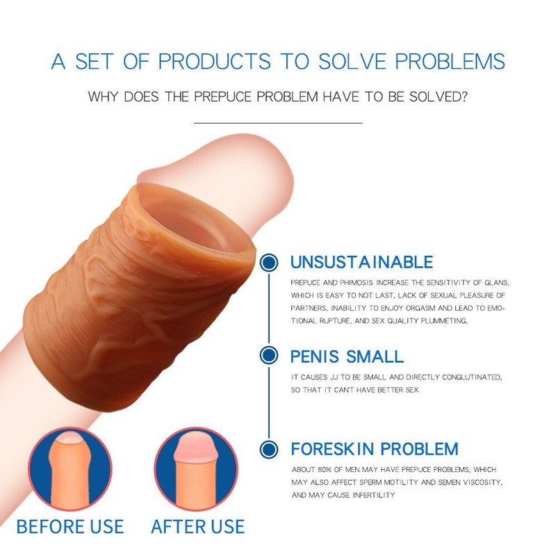 3PCS Penis Glans Foreskin Phimosis Curing Correction Ring For Man Supplement Kit gallery