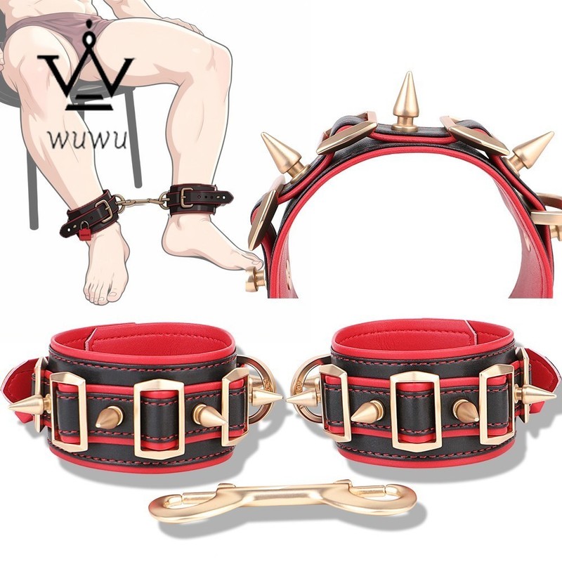 Bondage Foot Restraint Strap Anklecuffs Adjustable Leather Ankle Straps Belt