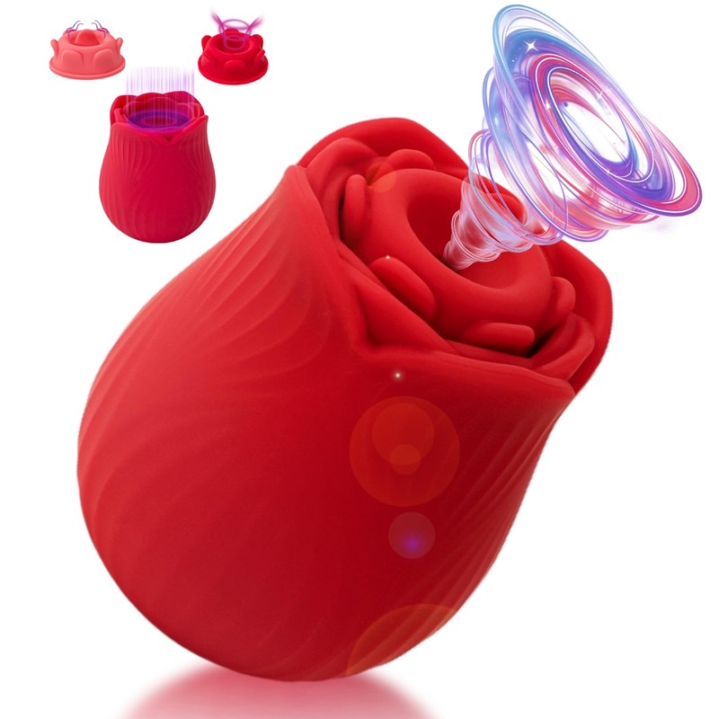 TUATIMAR Rose Toy for Women Sex Toy, Tongue Licking & Sucking Vibrator with D…