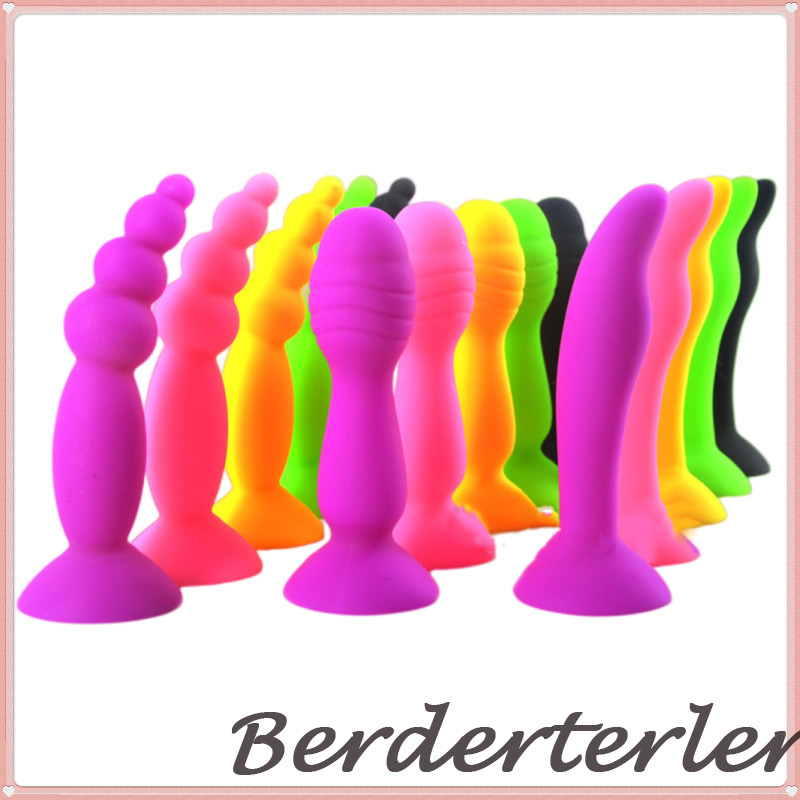 Fluorescence Color Anal Plug Silicone Butt Plug Beginners Beads Stopper Sex Toys