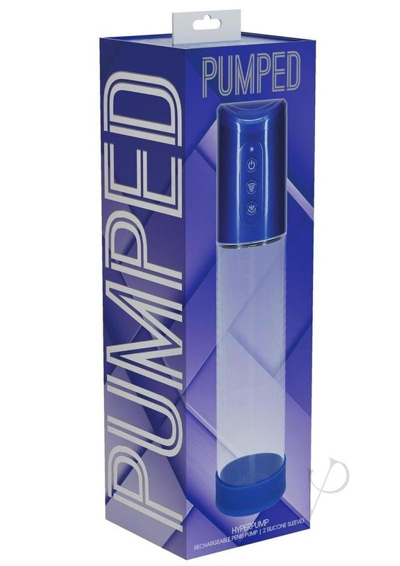 Pumped HyperPump 3 Function Automatic Rechargeable Penis Pump – Metallic Blue