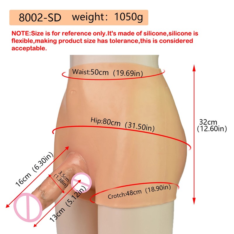 Silicone High Waist Pants with Solid Dildo Wearable Fake Penis Realistic Pants