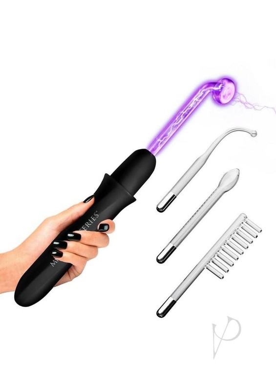 Master Series Elektrawand Rechargeable E-Stim Wand with Attachments - Black gallery
