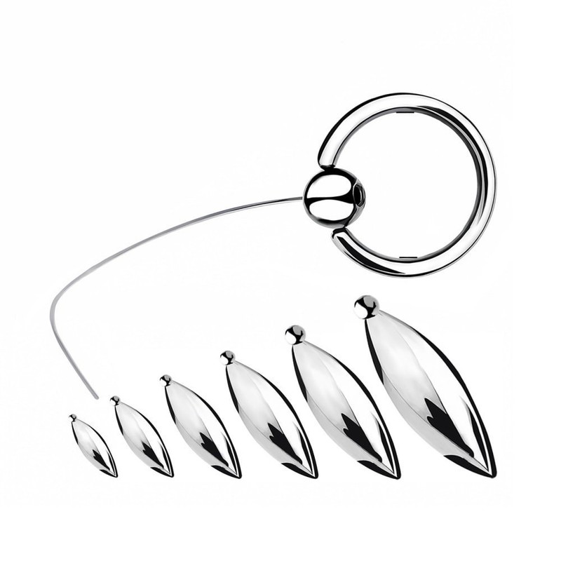6Pcs Stainless Steel Urethral Sounding Rod With Ring Anal Plug Massager Set gallery