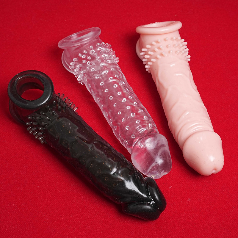 Penis Enlarger Sheath Male Penis Sleeve Girth Reusable Condoms-Extender-Enhancer gallery