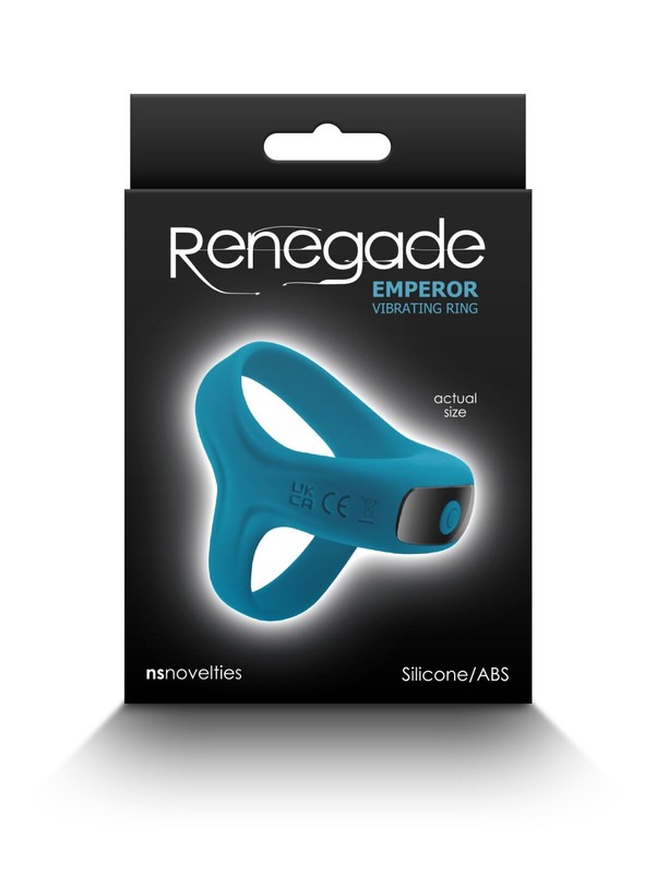 Renegade Emperor Vibrating Cock Ring Teal – Silicone Rechargeable Penis Ring