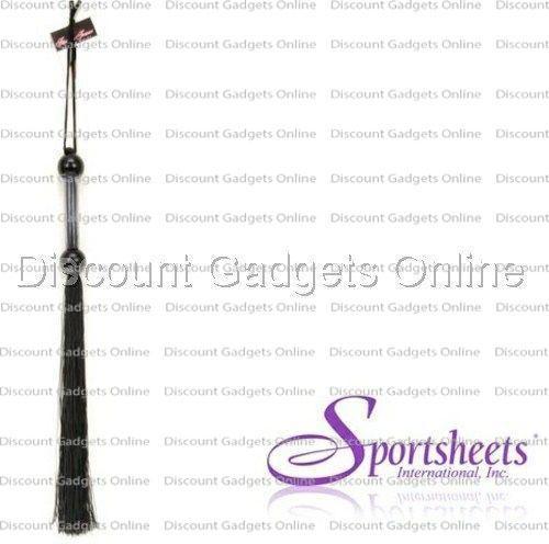 Sportsheets XL 22" SOFT Latex RUBBER Whip Crop Bondage Fetish Flogger - Black