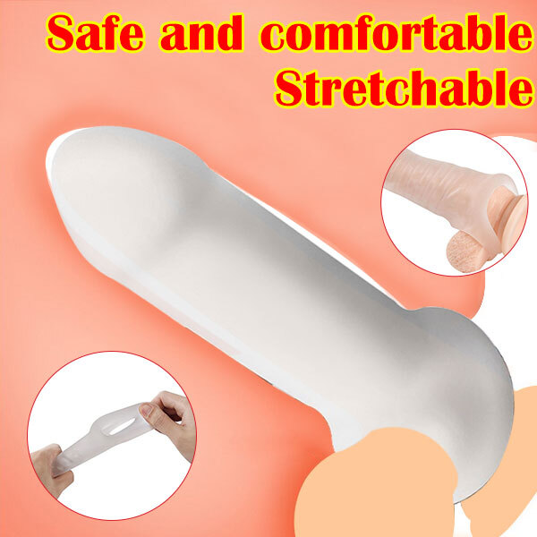 Male-Penis-Extension-Extender-Sleeve-Cock-Vibrator-Girth-Enlarger-Enhancer gallery