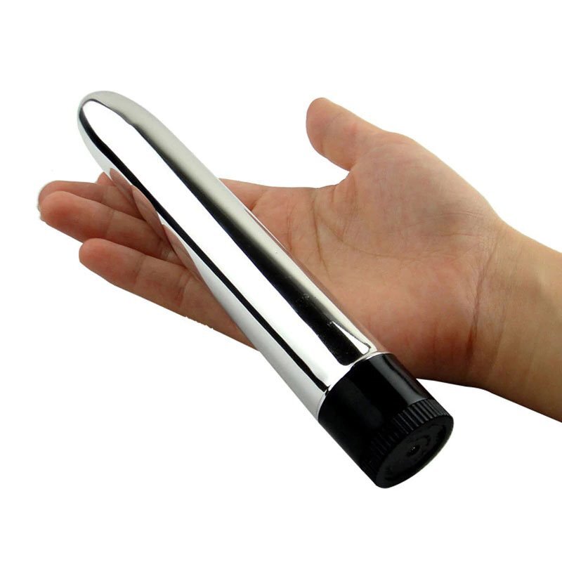 Slim Silver Clit Anal G-spot Vibrator Beginner Foreplay Sex Toy for Women Couple
