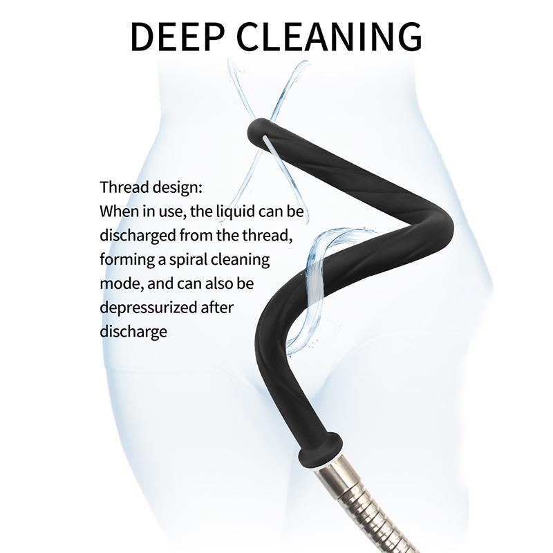 Silicone Douche Anal Enema Hose Shower Tube Cleaner Vagina Dilator for Women Men
