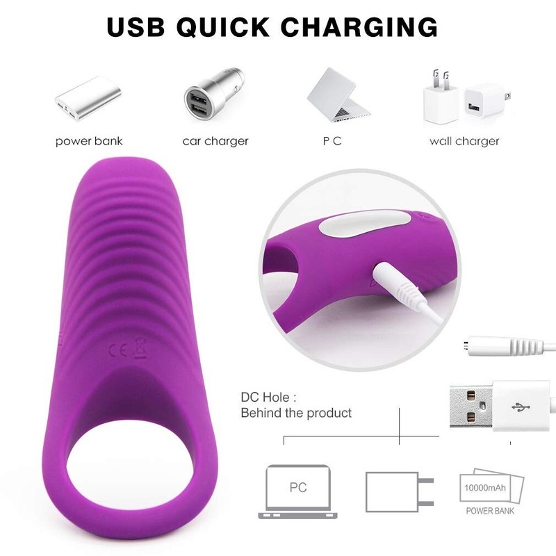 Vibrating Cock Rings Adjustable Penis Ring Silicone Rechargeable For Men Sex Toy gallery