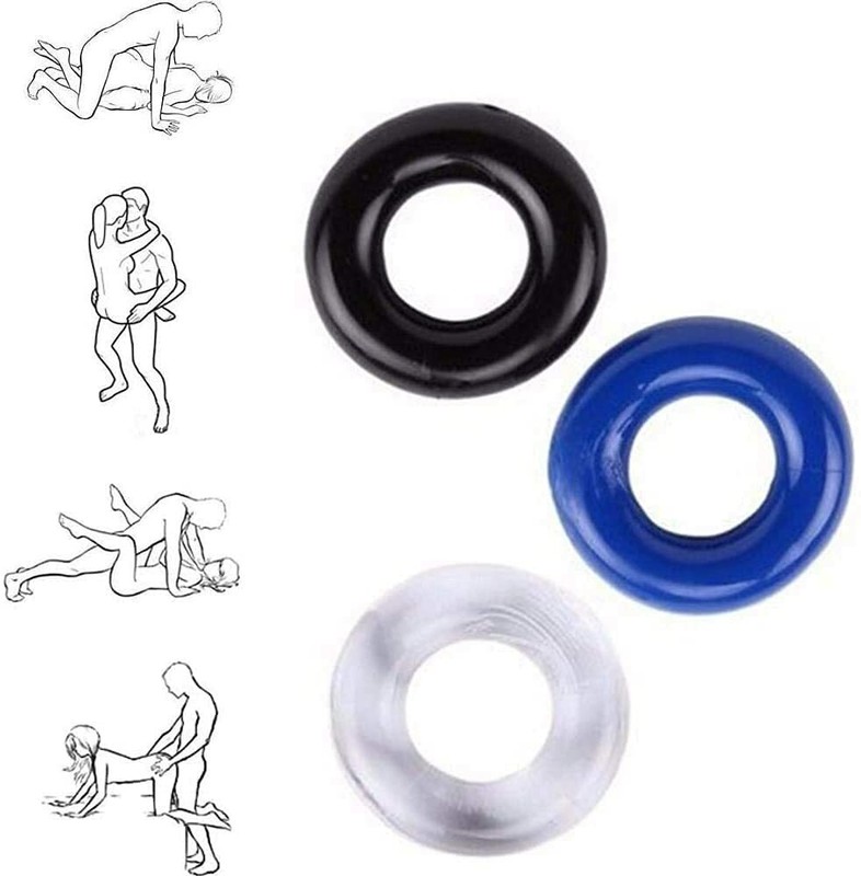 3PCS Cock Ring Set Erection Soft Stretchy Penis Rings Silicone Sex Toys For Men gallery