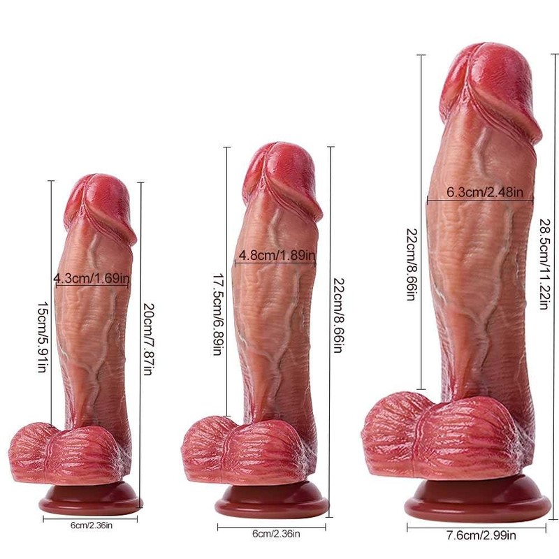Silicone HUGE Dildo Realistic Dong Thick Big Penis Anal G-spot Sex Toy Women Men gallery