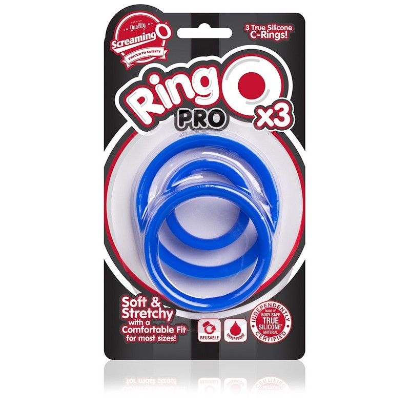 Screaming O Ring O Pro X3 3 Soft and Stretchy True Silicone Cock Rings, New