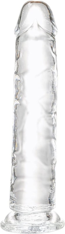Realistic Dildo 7.1 inch, Clear Dildo with Strong Suction Cup for Hands-Free Pla