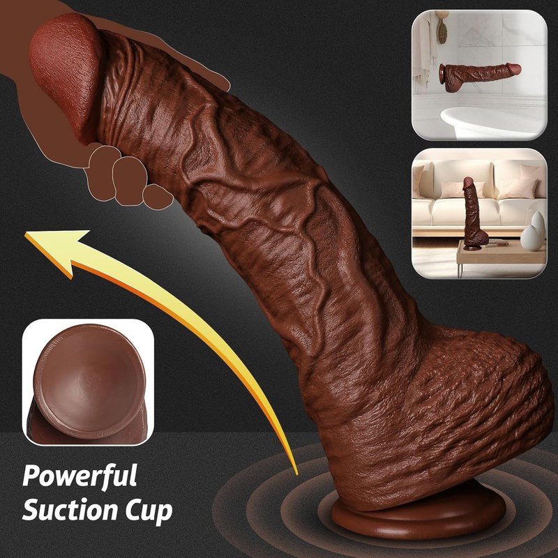 14 in Realistic Big Thick Dildo, 2.9’’ Diameter XXL Anal Plug with Strong Su gallery