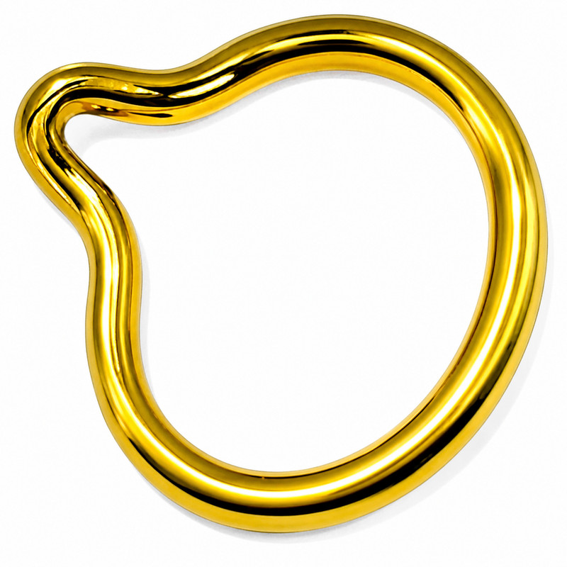 Titanium Layered Crown Penis Ring Gold Tone Glans Ring 4mm Thick Comfortable Fit
