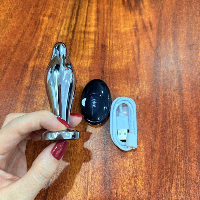 Metal Anal But Plug Vibrating Buttplug G-spot Massager Sex Toys for Men Women gallery