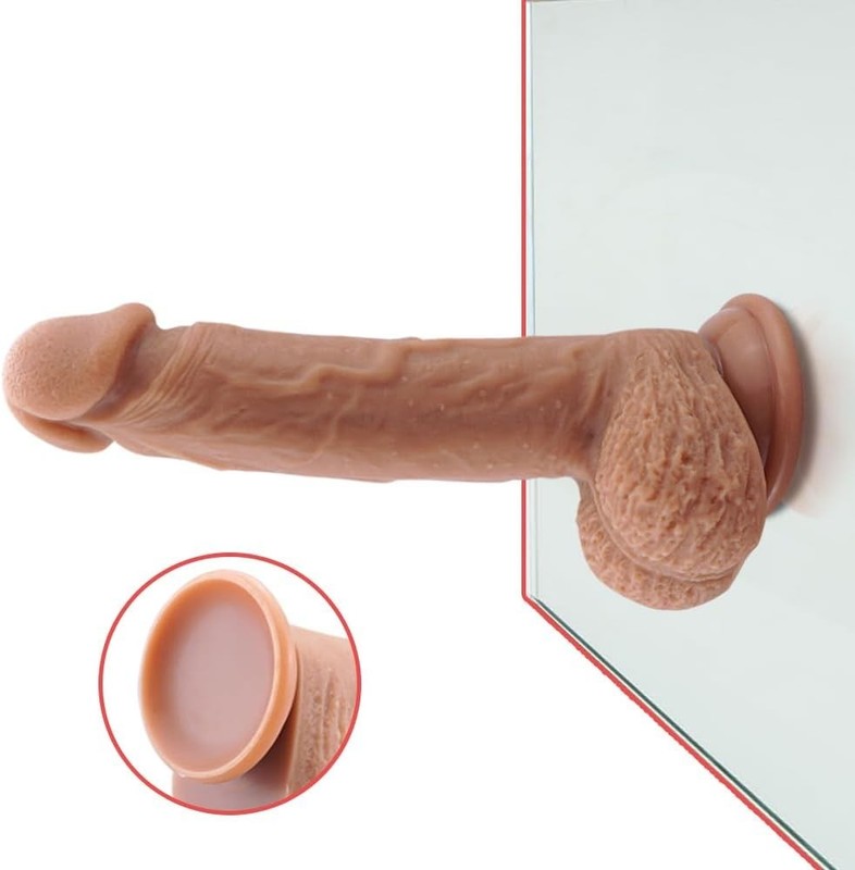 Curved 9-Inch Silicone Dildo - Dual Density Design for Ultimate Sensation gallery