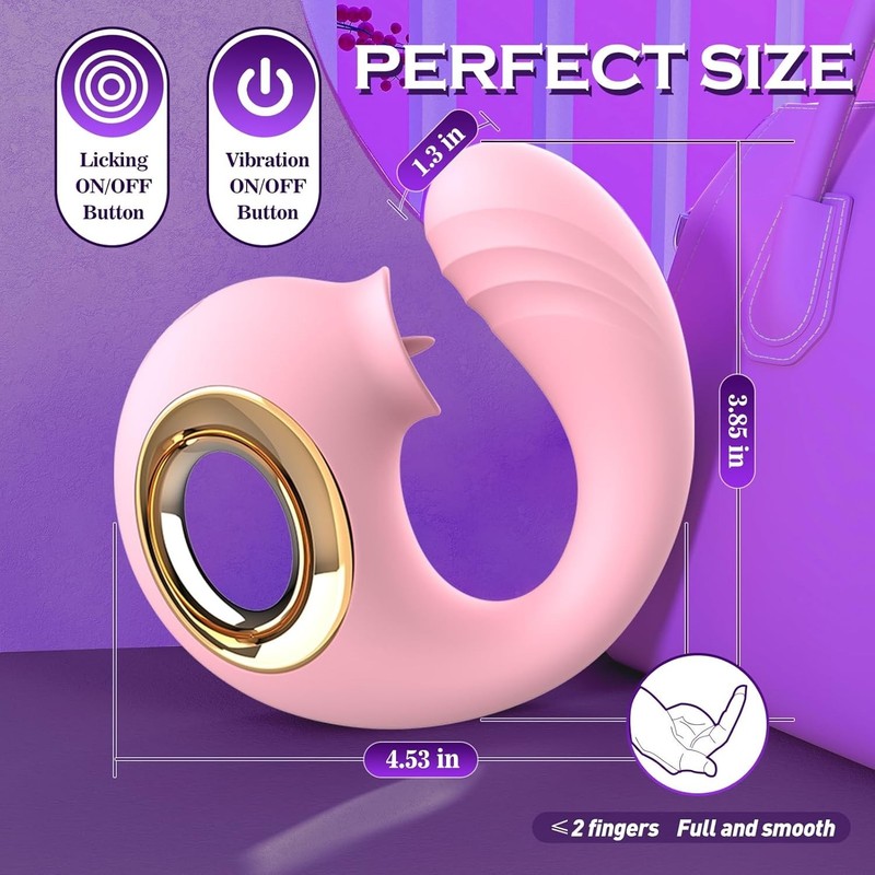 Rose G Spot Vibrator for Women with 12 Vibrating and Licking Modes Pink Silicone gallery